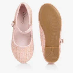 Sevva Girls Pink & Gold Tweed Shoes Discount