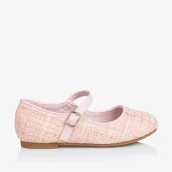 Sevva Girls Pink & Gold Tweed Shoes Discount