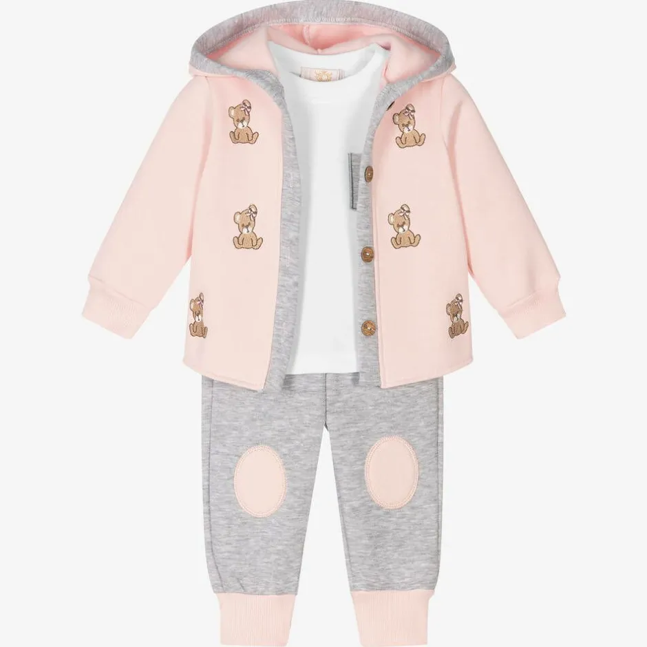 Caramelo Kids Girls Pink & Grey Tracksuit Set Best