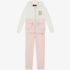AIGNER Girls Pink & Ivory Cotton Tracksuit Online