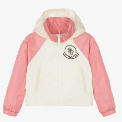 Moncler Enfant Girls Pink & Ivory Enabish Jacket Clearance