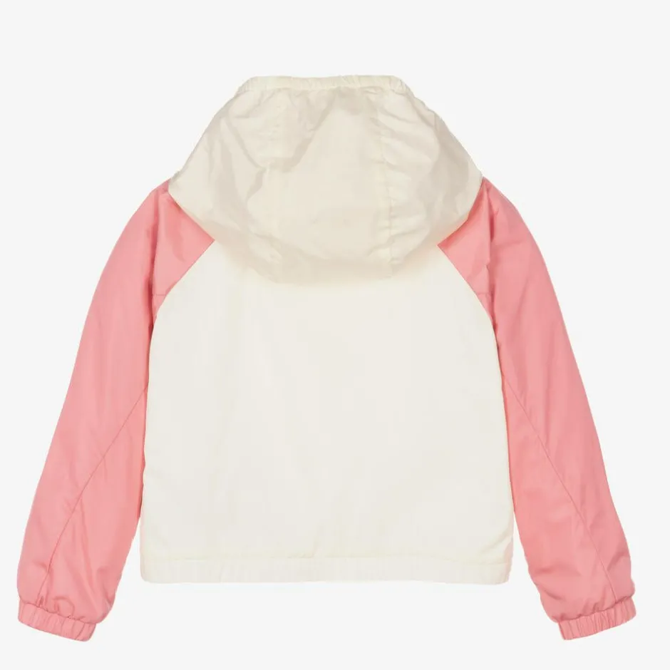 Moncler Enfant Girls Pink & Ivory Enabish Jacket Clearance