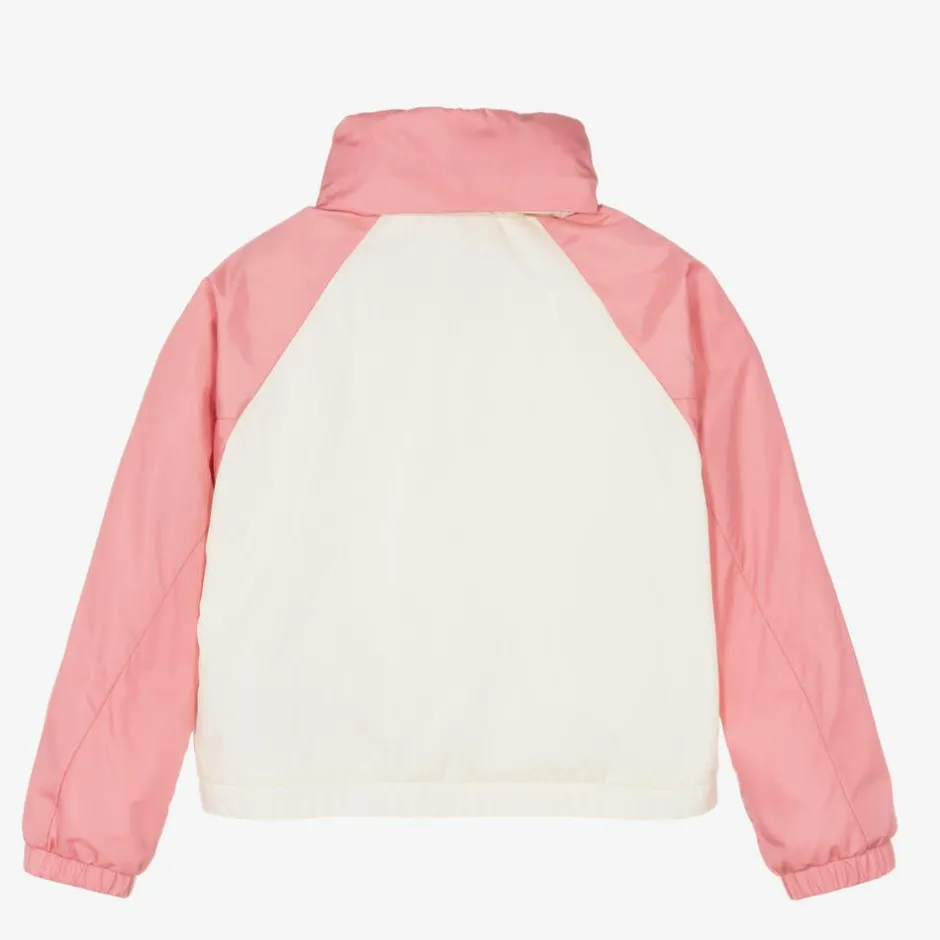 Moncler Enfant Girls Pink & Ivory Enabish Jacket Clearance