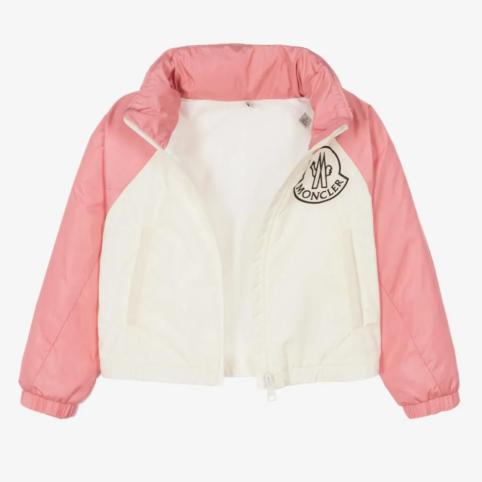 Moncler Enfant Girls Pink & Ivory Enabish Jacket Clearance