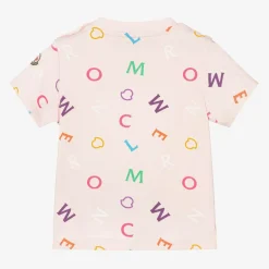 Moncler Enfant Girls Pink & Multi Logo T-Shirt Clearance