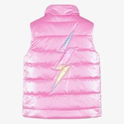 Hatley Girls Pink & Rainbow Reversible Gilet New