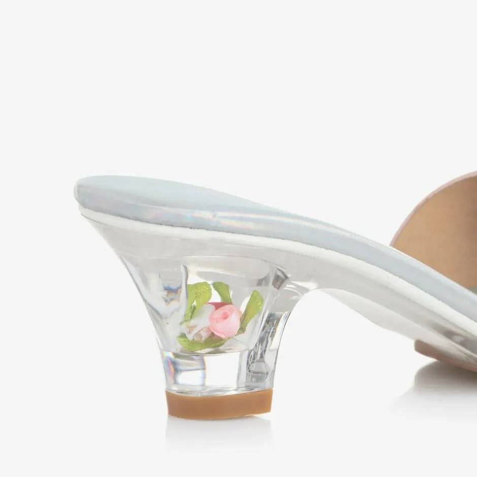 Souza Girls Pink & Silver Iridescent Heeled Shoes Outlet