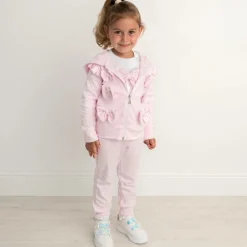 Caramelo Kids Girls Pink & White Cotton Tracksuit Set Best