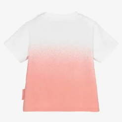 Moncler Enfant Girls Pink & White T-Shirt Online