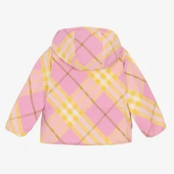 Burberry Girls Pink & Yellow Check Windbreaker Jacket Discount