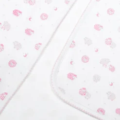 Kissy Kissy Girls Pink & White Baby Sheep Blanket (73cm) Outlet