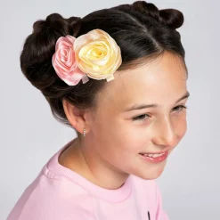 Milledeux Girls Pink & Yellow Rose Hairclips (2 Pack) Clearance