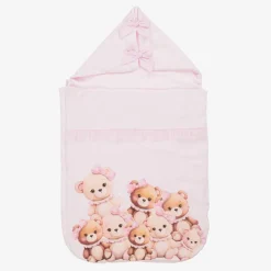 Monnalisa Girls Pink Bear Cotton Nest (75cm) Clearance