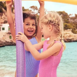 Hunza G Girls Pink Bow Crinkle Swimsuit Clearance