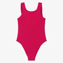 Hunza G Girls Pink Bow Crinkle Swimsuit Best