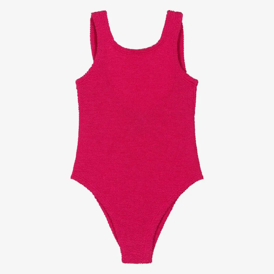 Hunza G Girls Pink Bow Crinkle Swimsuit Best