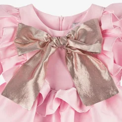 Mama Luma Girls Pink Bow Dress Outlet