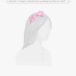 Peach Ribbons Girls Pink Bow Hairband Clearance