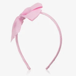 Peach Ribbons Girls Pink Bow Hairband Clearance