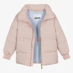 Molo Girls Pink Butterfly Puffer Jacket Online
