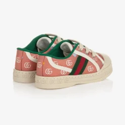 Gucci Girls Pink Canvas Double G 1977 Trainers Online
