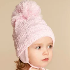 Sätila of Sweden Girls Pink Cassie Giant Pom-Pom Hat Clearance