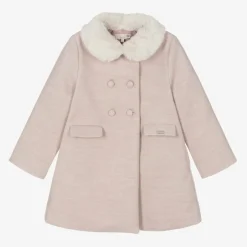 Pureté Du... Bébé Girls Pink Collared Coat Outlet