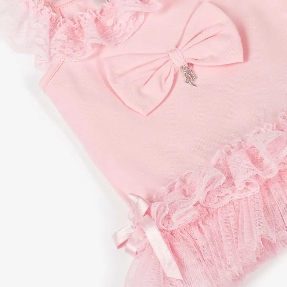 Beau KiD Girls Pink Cotton & Lace Leggings Set Best