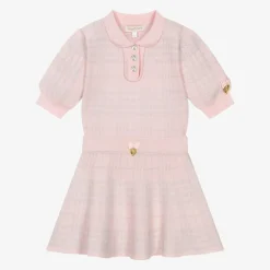 Angels Face Girls Pink Cotton & Lurex Check Skirt Set FairyPink Sale