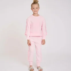 Angels Face Girls Pink Cotton & Tulle Frill Tracksuit Clearance