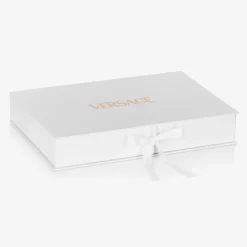 Versace Girls Pink Cotton Babysuit & Hat Set Clearance