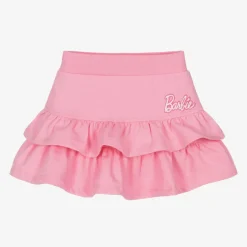 Monnalisa Girls Pink Cotton Barbie Ruffle Skirt Discount