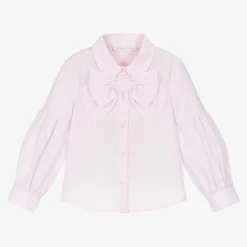 Balloon Chic Girls Pink Cotton Bow Blouse Best
