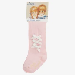 Pretty Originals Girls Pink Cotton Bow Tights Best