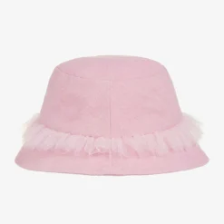 Tutu du Monde Girls Pink Cotton Canvas Rainbow Bucket Hat New
