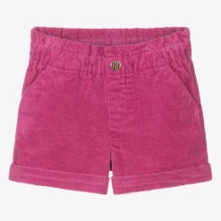 Carrément Beau Girls Pink Cotton Corduroy Shorts Outlet