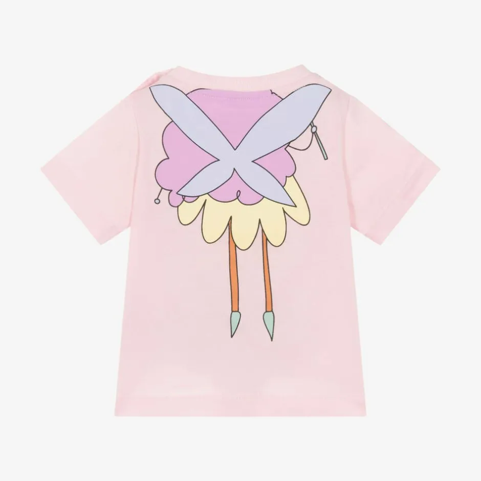 Stella McCartney Kids Girls Pink Cotton Fairy T-Shirt Best