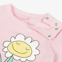 Stella McCartney Kids Girls Pink Cotton Flower T-Shirt
