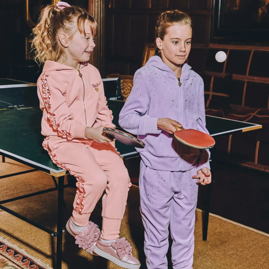 Angels Face Girls Pink Cotton Frilled Tracksuit TeaRose Sale