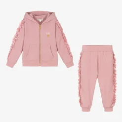 Angels Face Girls Pink Cotton Frilled Tracksuit TeaRose Sale