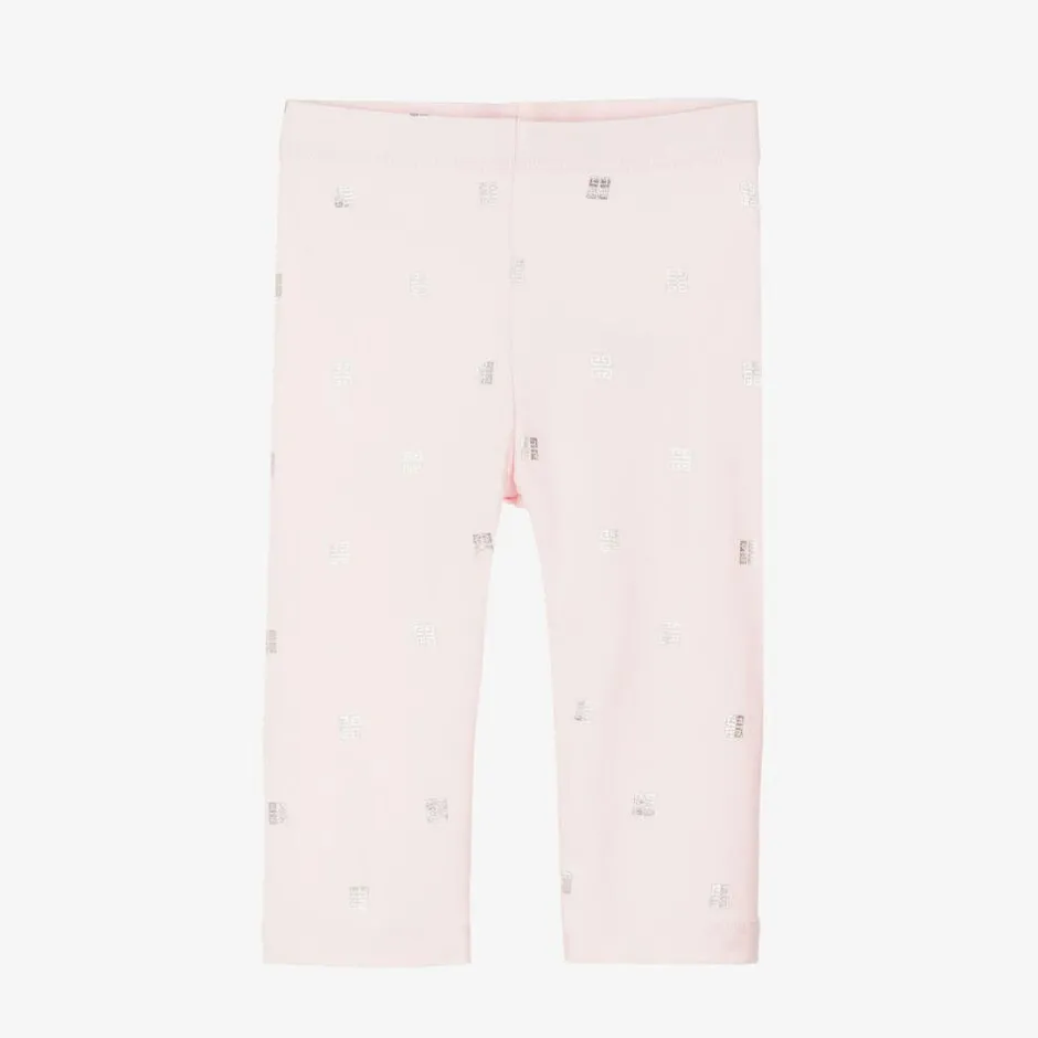 Givenchy Girls Pink Cotton 4G Logo Leggings Hot