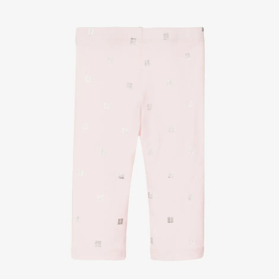 Givenchy Girls Pink Cotton 4G Logo Leggings Hot