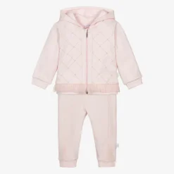 Sofija Girls Pink Cotton Hooded Tracksuit Online