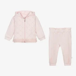 Sofija Girls Pink Cotton Hooded Tracksuit Online