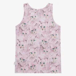Molo Girls Pink Cotton Kitten Vests (2 Pack)