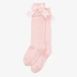 Carlomagno Girls Pink Cotton Knee Length Socks Discount