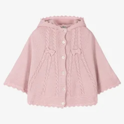 Sarah Louise Girls Pink Cotton Knit Cape Online