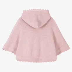 Sarah Louise Girls Pink Cotton Knit Cape Online