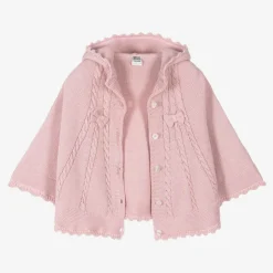 Sarah Louise Girls Pink Cotton Knit Cape Online