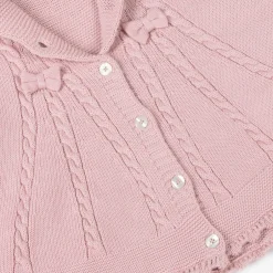 Sarah Louise Girls Pink Cotton Knit Cape Online